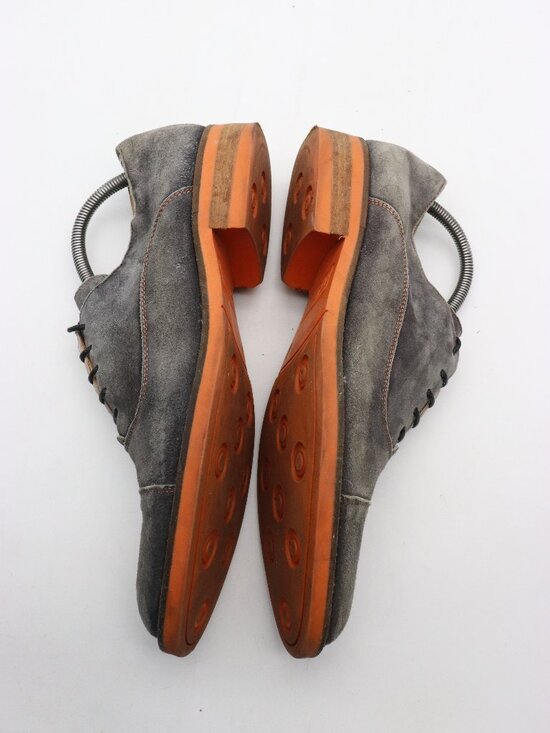 Donald J Pliner Embe Shoes Men\'s Size 9 M Gray Distressed Suede Cap Toe Shoes